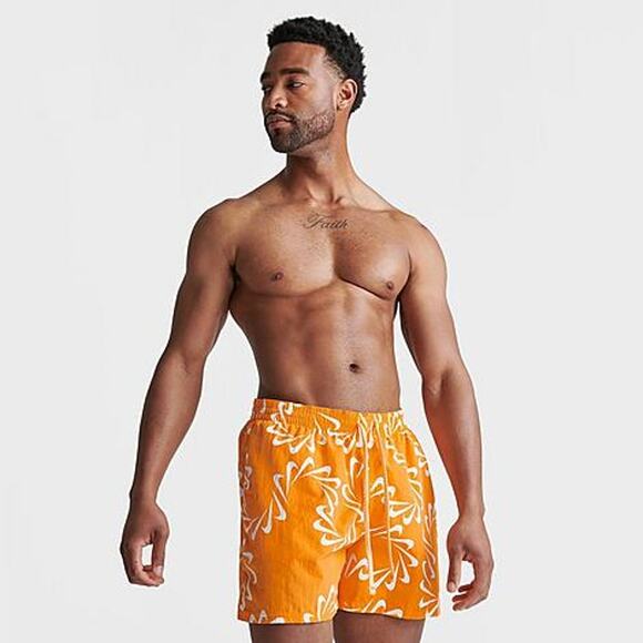 Nike Men's Swoosh Allover Print Volley 5" Swim Shorts Size XL Orang NWT - Picture 1 of 1